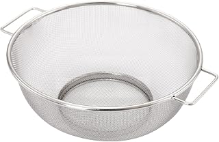 Stainless Steel Microwell Colander with Hanlde 5 Quart, Fine Mesh Strainer for Draining Pasta, Vegetables, Fruits Rust-Resistant Kitchen