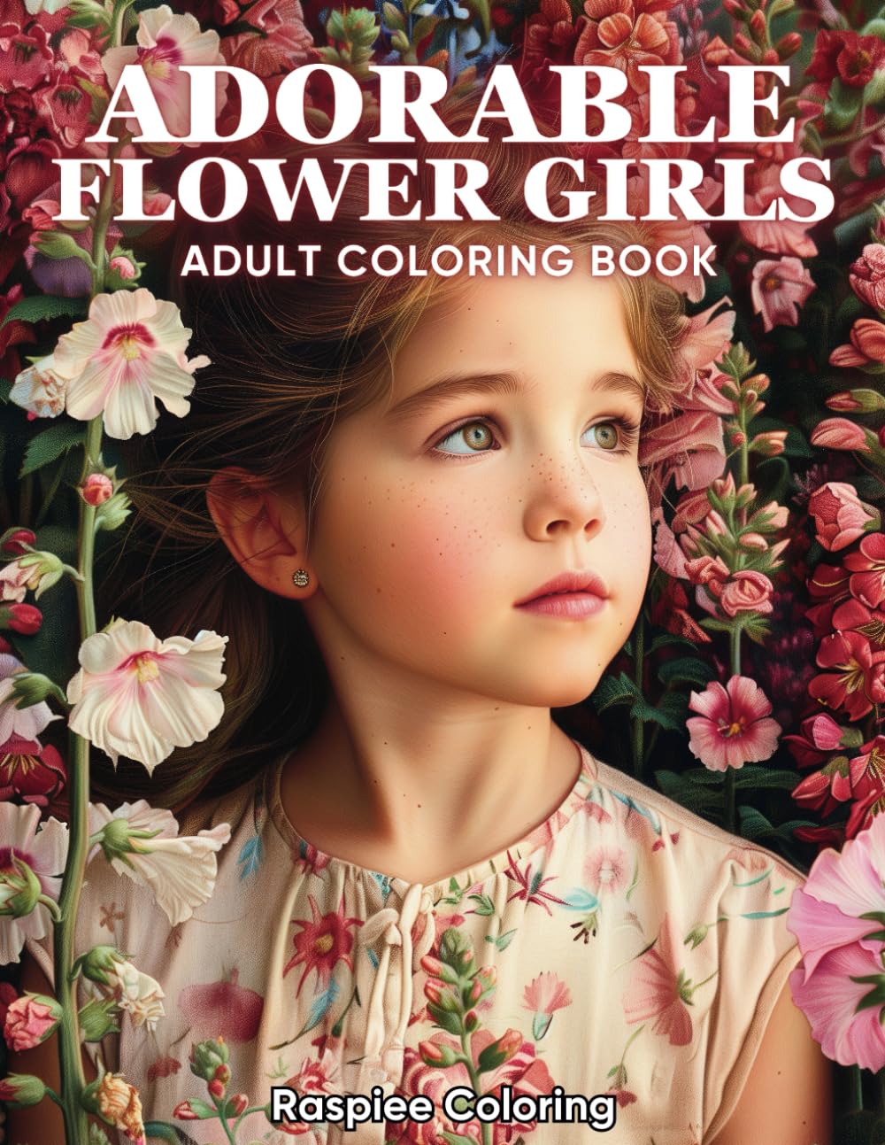 Adorable Flower Girls: An Adult Coloring Book of Cute Little Girls Flower Portraits for Stress Relief and Relaxation: 4 (Portrait Coloring Books)