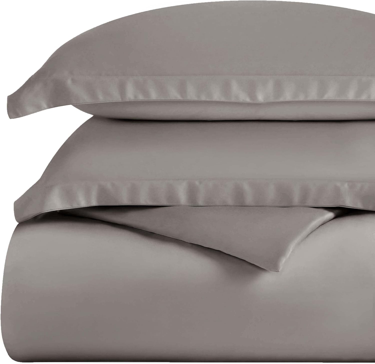 Superior 100% Egyptian Cotton 300 Thread Count Striped Duvet Cover Set, Sateen Weave, 1 Duvet Cover with Button Closure, 2 Pillow Shams, Lightweight Bedding, Lavender, Full/Queen