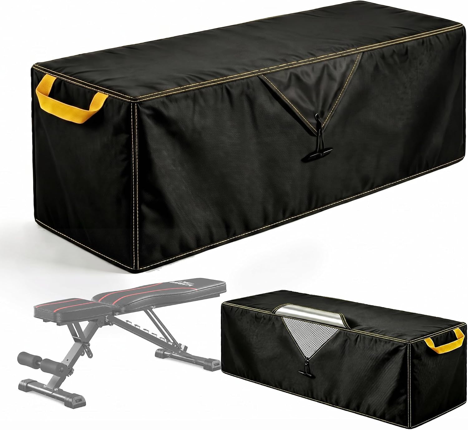 Multi-Functional Weight Bench cover, 66"L x 21"W x 19"H，Black Oxford cloth | Suitable for FID fitness chairs and workout benches of similar dimensions, Breathable, waterproof and dustproof