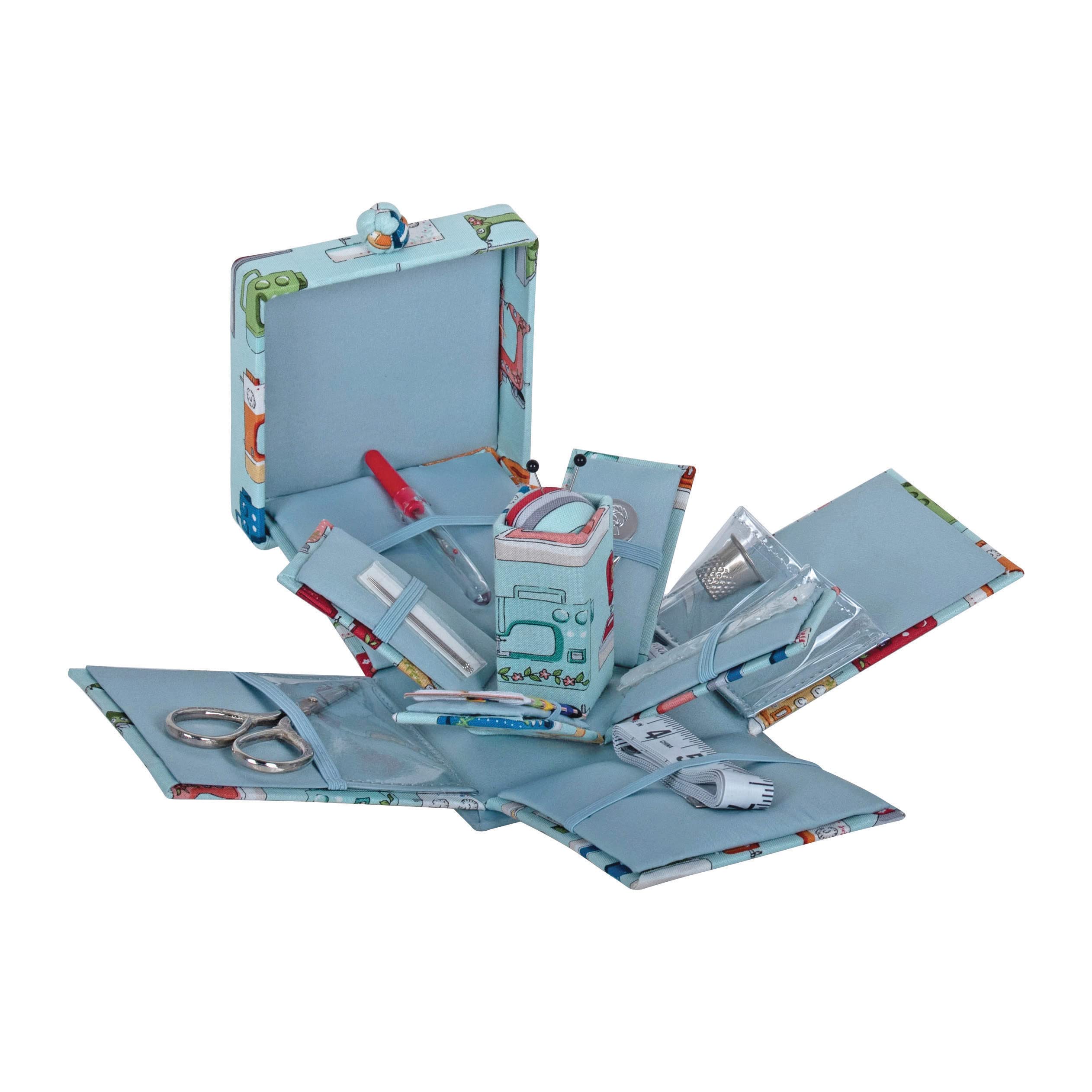 Hobby Gift Filled Sewing Kit - Victorian Style Square - 10.5 x 10.5 x 12.5cm - Sewing Machines