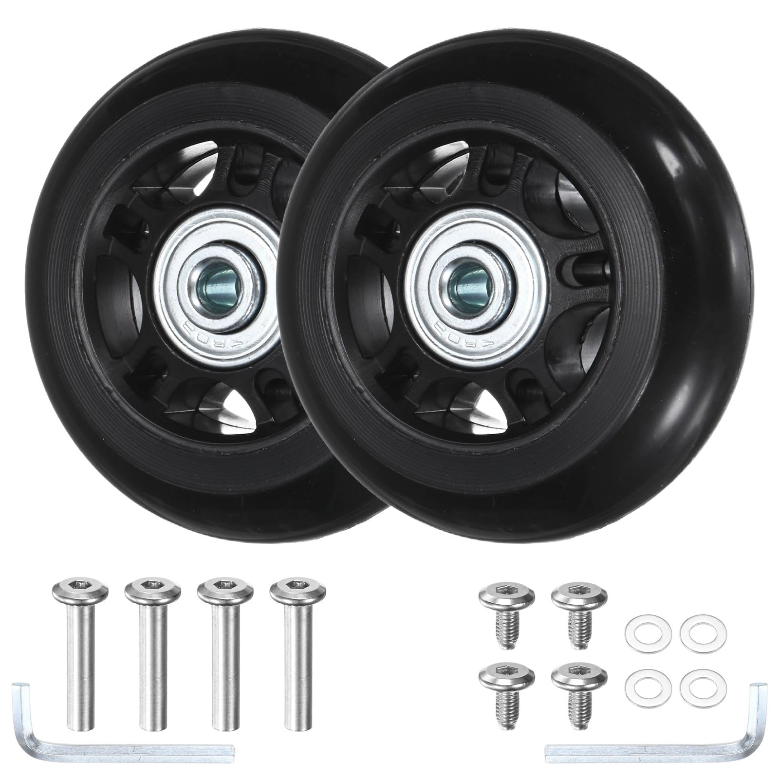 TIXIPEM 2pcs Luggage Suitcase Replacement Wheels 70x24mm, Black