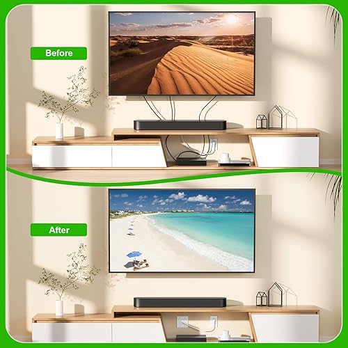 Miniatura 6 de Kit de organización de cables de pared con placa de pared de cepillo, salidas de CA y puertos USB, cable de 9 pies, toma de pared empotrada para