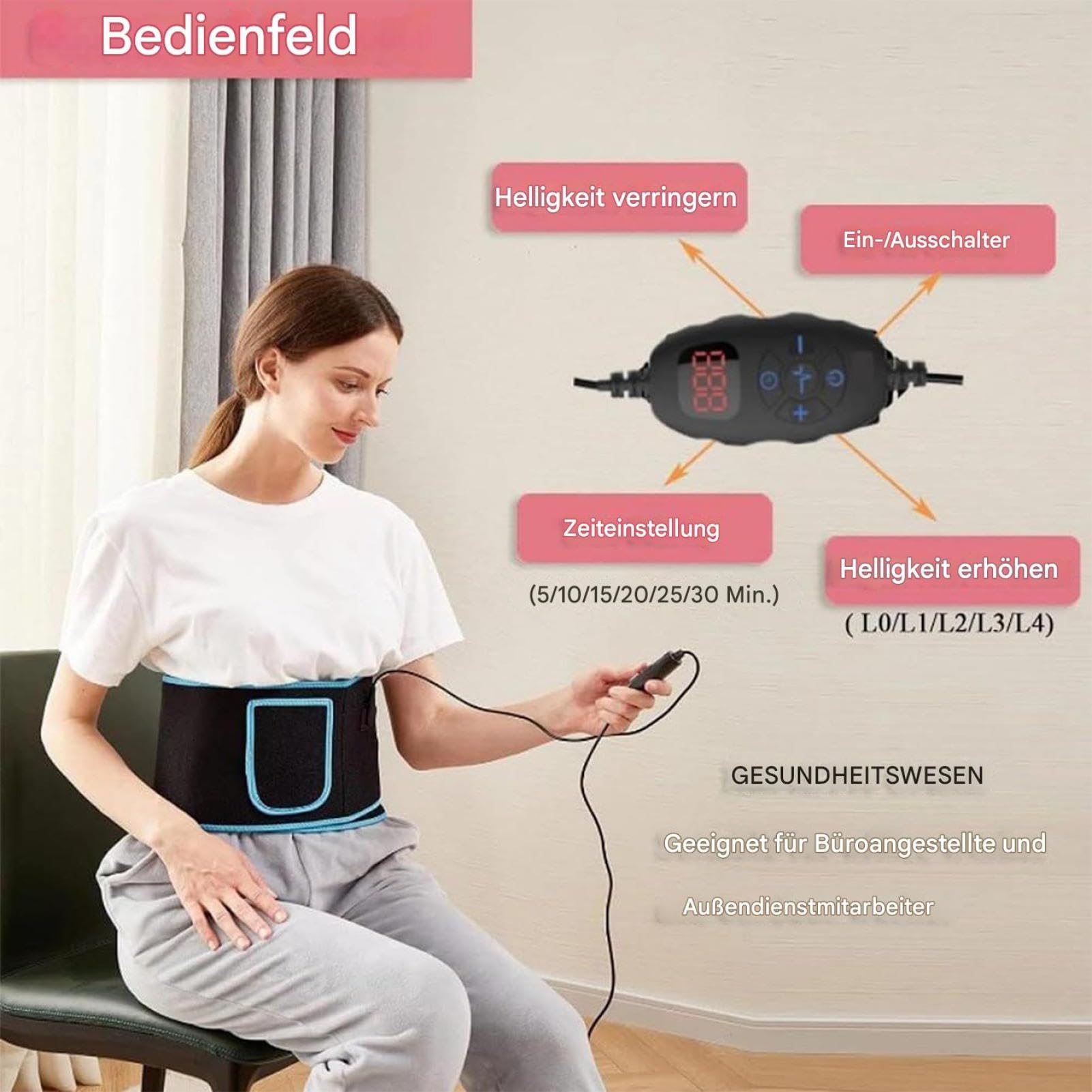 Cinturón adelgazante - Rojo - Accesorio ligero para perder peso, banda de TPU moldeadora de cuerpo de tela, envoltura para quemagrasas abdominales | Cinturón de terapia ajustable para mujeres, hombres