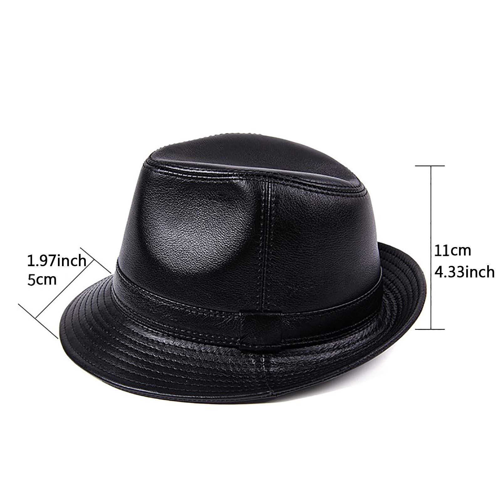 Sombreros de invierno, Hombres Cuero Fedora Panamá Jazz Cap Fiesta Bowler Casual Gentleman Sombreros