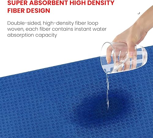 Miniatura 6 de Toallas de golf de triple pliegue para bolsas de golf (15.7 x 15.7 in) toalla de microfibra con patrón de gofres negro para bolsa de golf con clip