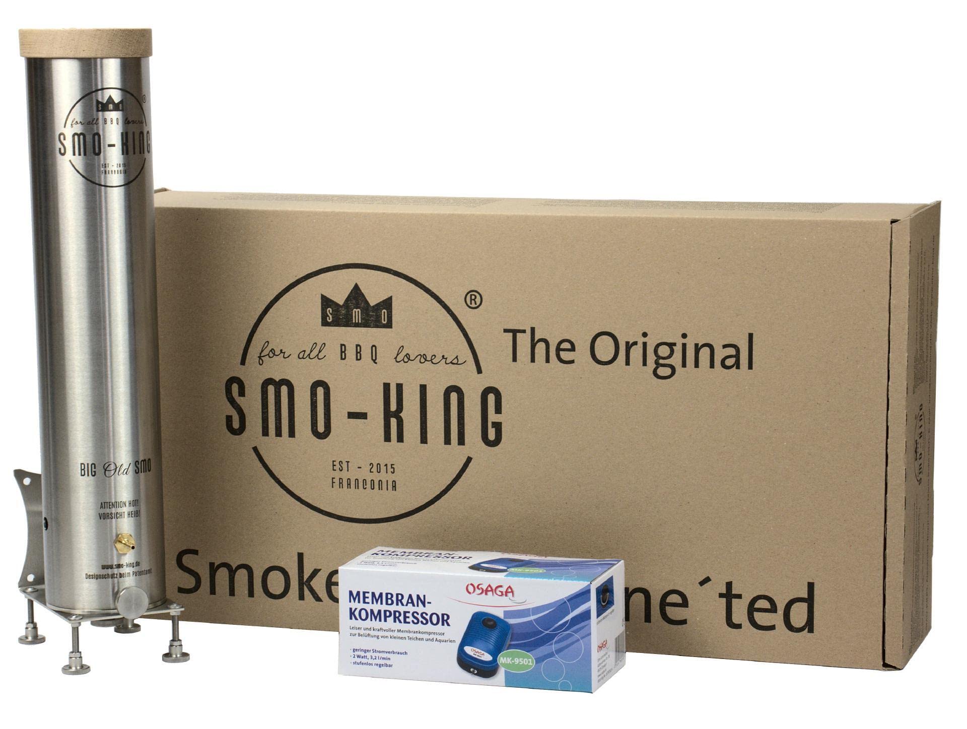 Smo-King Kaltrauchgenerator Big-Old-SMO 2,3 Liter mit 230 Volt Membranpumpe Starter-Set