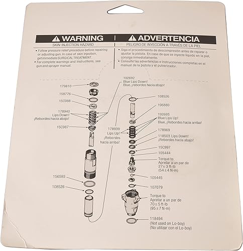 Miniatura 6 de Kit de embalaje de reparación de bomba 248212, para pulverizador de pintura Graco 695 795 3900