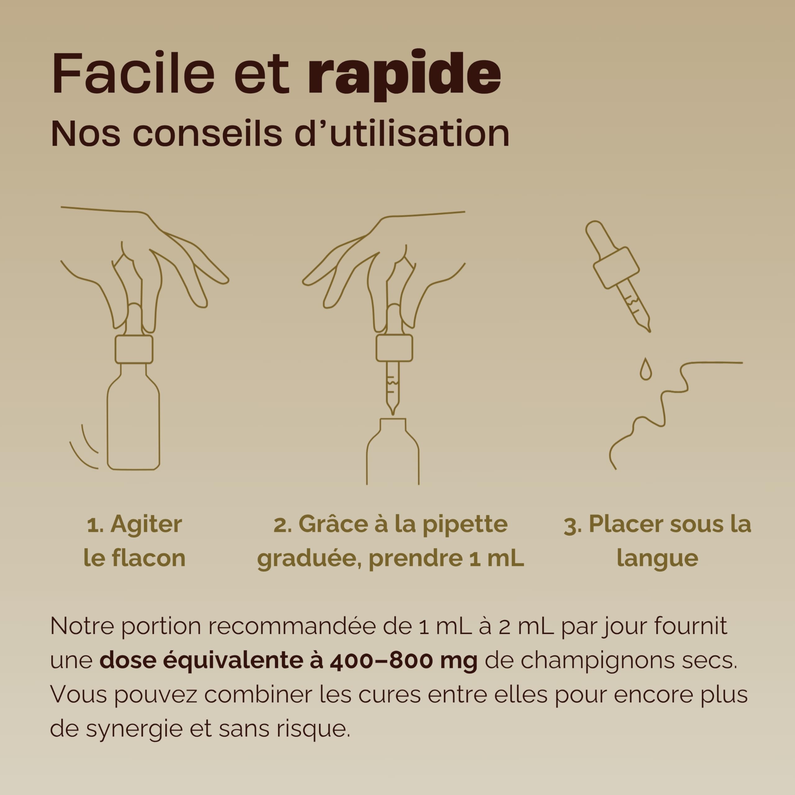 Cure Concentration 30 jours Champignons Adaptogènes - Lion’s Mane, Bacopa & Vitamines B6 B9 - Développe Focus, Mémoire et Clarté Mentale - Formule Liquide Bio Ultra Efficace