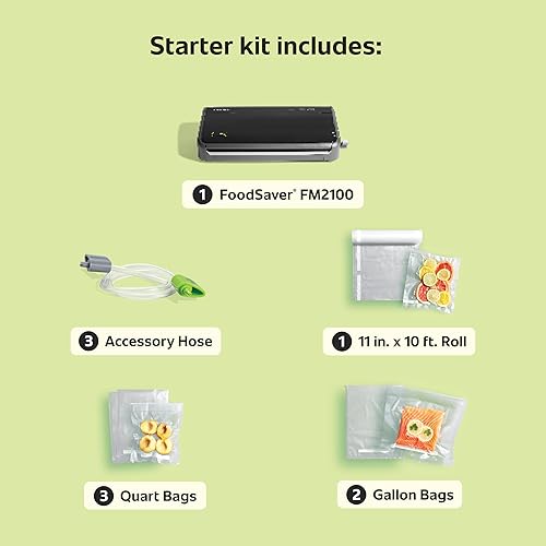 Miniatura 6 de FOODSAVER FM2100-000 - Máquina de sellado al vacío con bolsas para cerrar al vacío y rollos seguridad certificada color negro