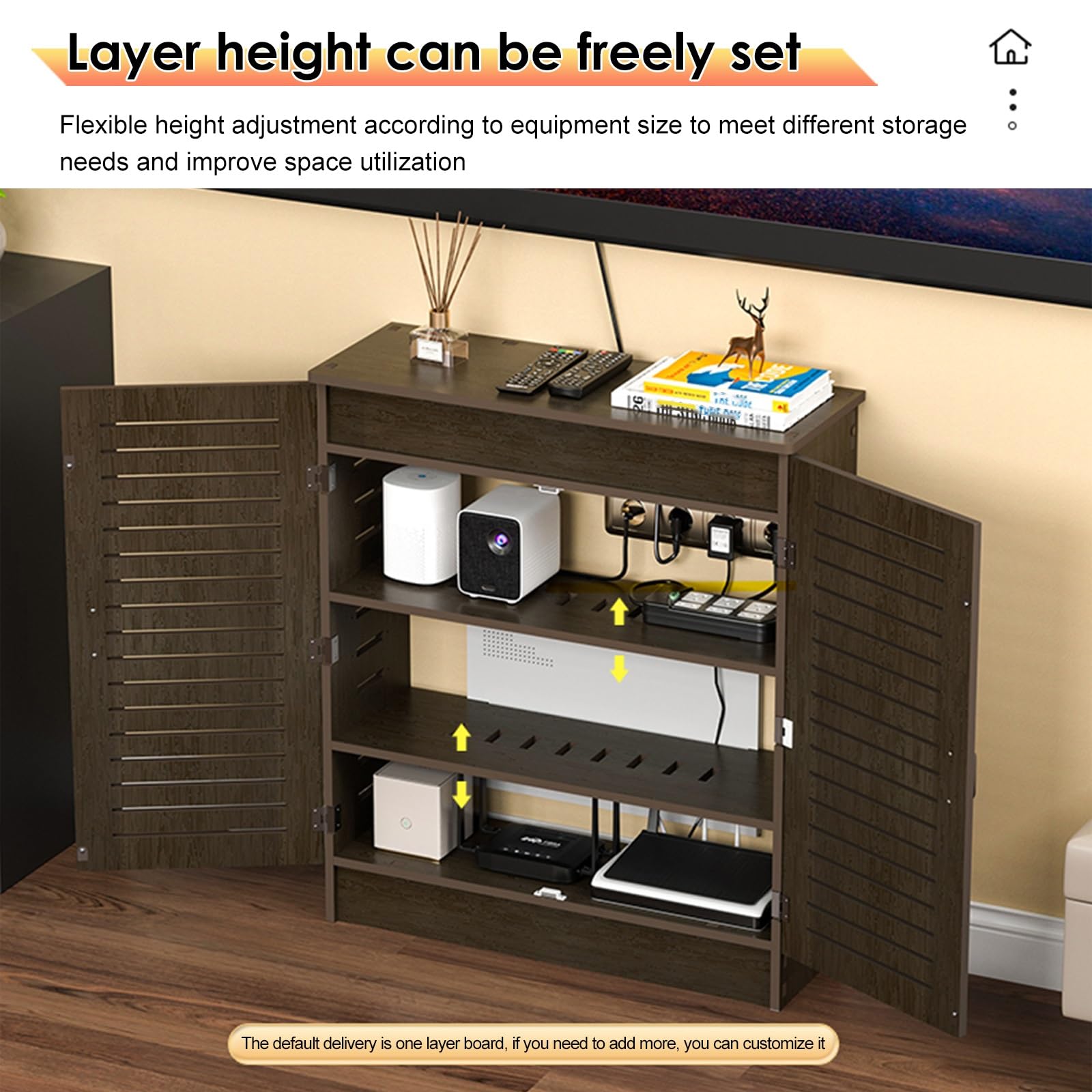 WLAN Stand Router-Aufbewahrungsschrank,Router-Regalkastenschrank Mit Schranktür,Magnetisches Türdesign,Multifunktional Router Aufbewahrungsbox Für Büro Und Haus,unsichtbare Aufbewahrung