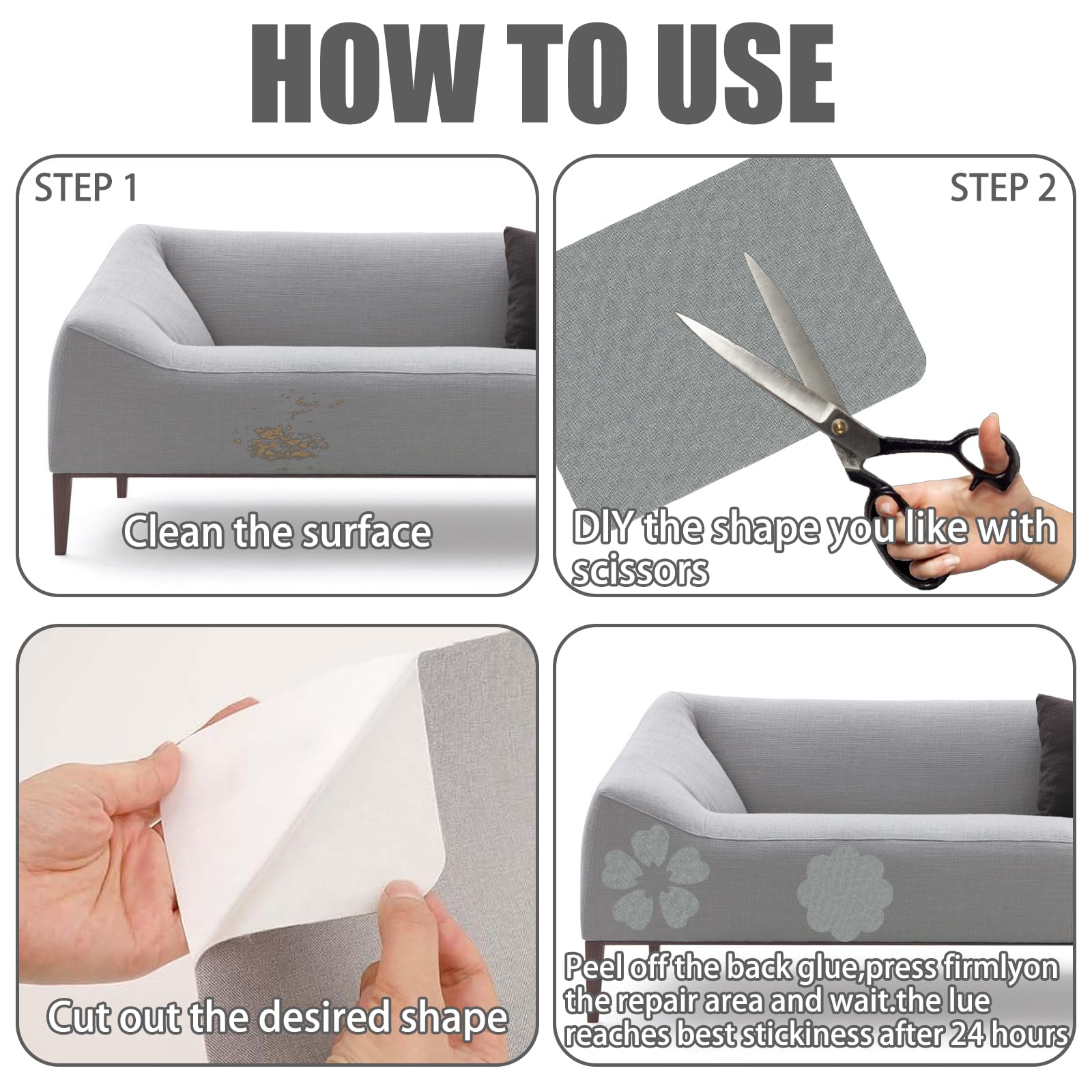 Stoffa Adesiva Per Riparazioni - Lino Autoadesivo, Per Divani, Sedie, Auto E Tende, Rotolo 20x200 Cm O 30x200 Cm