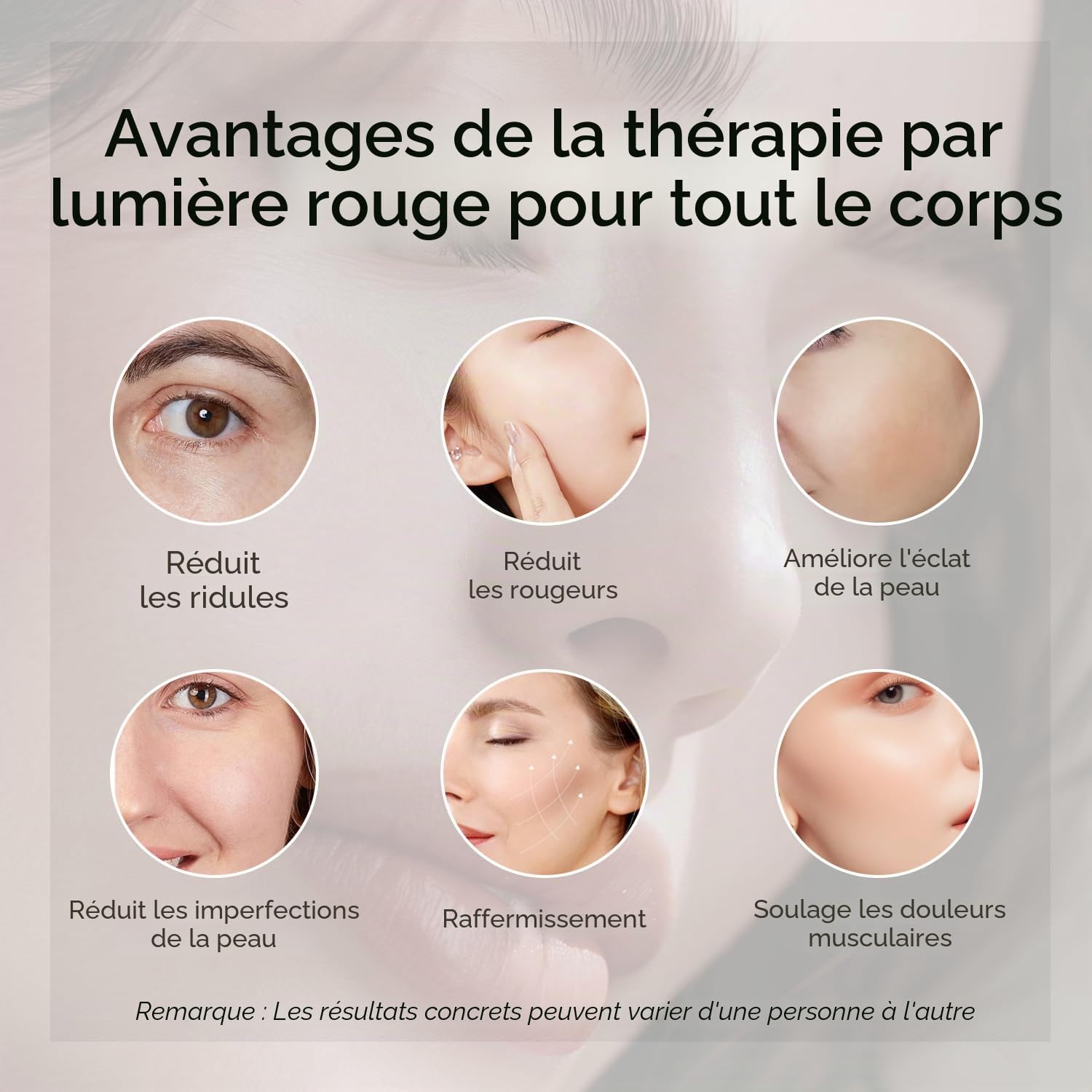 MEGELIN Appareil de thérapie par lumière LED avec 8 couleurs, lampe à lumière rouge infrarouge en forme de U pour le visage, masque facial LED de luminothérapie, dos et corps