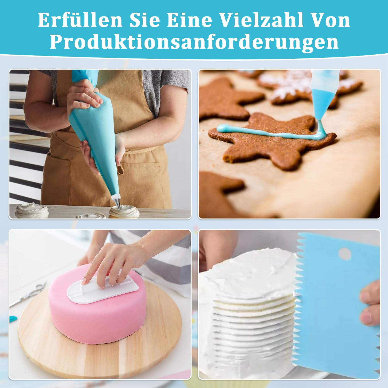 Worki do wyciskania z końcówkami, zestaw do babeczek, ciasteczek, wypieków, dekoracji