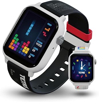 Tetris My Play Watch Retro Gaming Smart Watch, No Wi-Fi or Bluetooth, Built-in Tetris, Custom Watch Faces, Classic Arcade Sound, Heart Rate Monitor, IP67 Water Resistant.