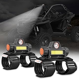 UTV Dome Light Roll Bar Light Mount Interior Light UTV LED Lights for 1.5 in-2.0 in Roll Bar or Ironwork Fit UTV ATV Polaris RZR Truck Boat Off-Road Pickup Boat - Waterproof (Black-2PCS)