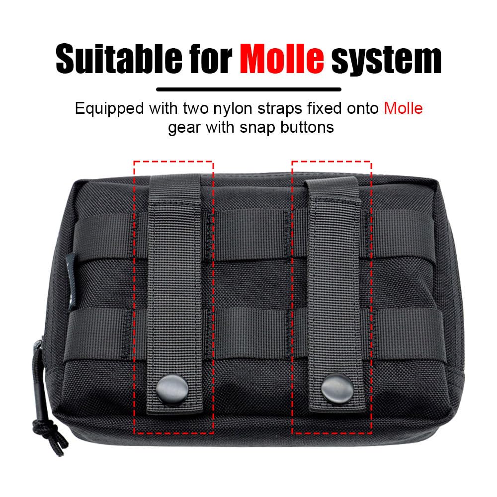 Borsa da Sella per Cani, Zaino Tattico per Imbracatura per Cane in Nylon 1000D, Molle Zaini per Trasporto Cani con Scomparti, per Guinzagli, Collari, Ciotole, Sacchetti per Escrementi e Chiavi