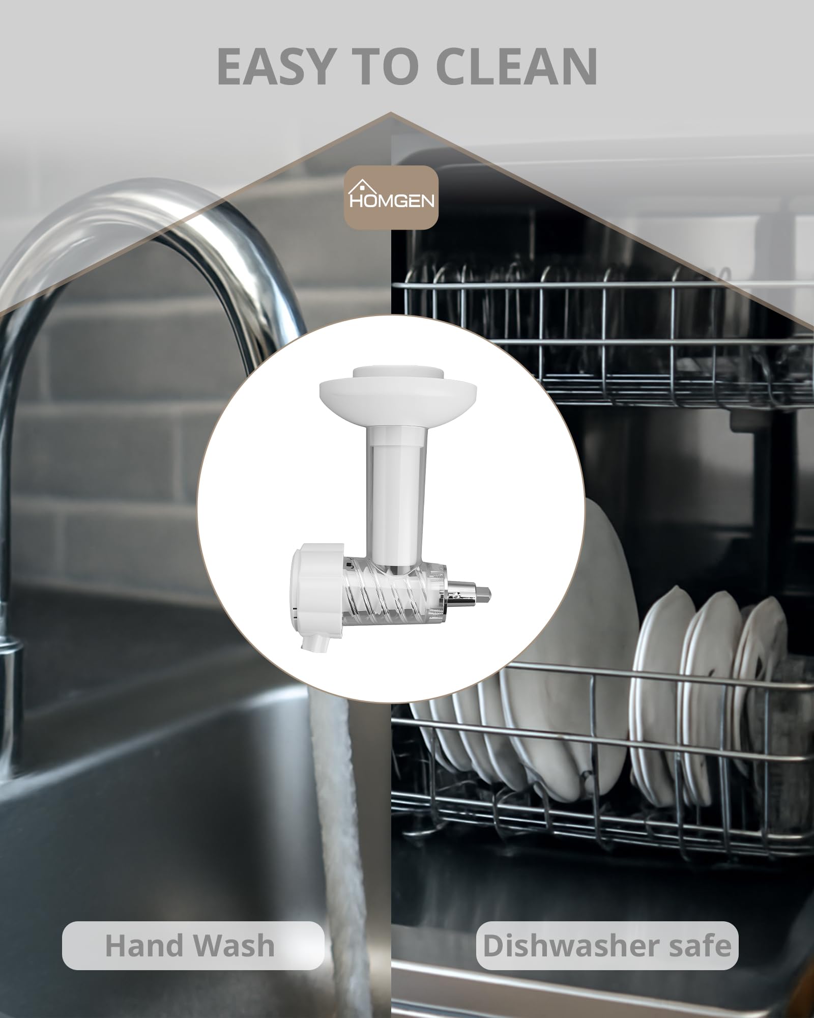 HOMGEN Nasadka do maszyny do lodów Kitchenaid do miksera stojącego i owocowego, bez BPA