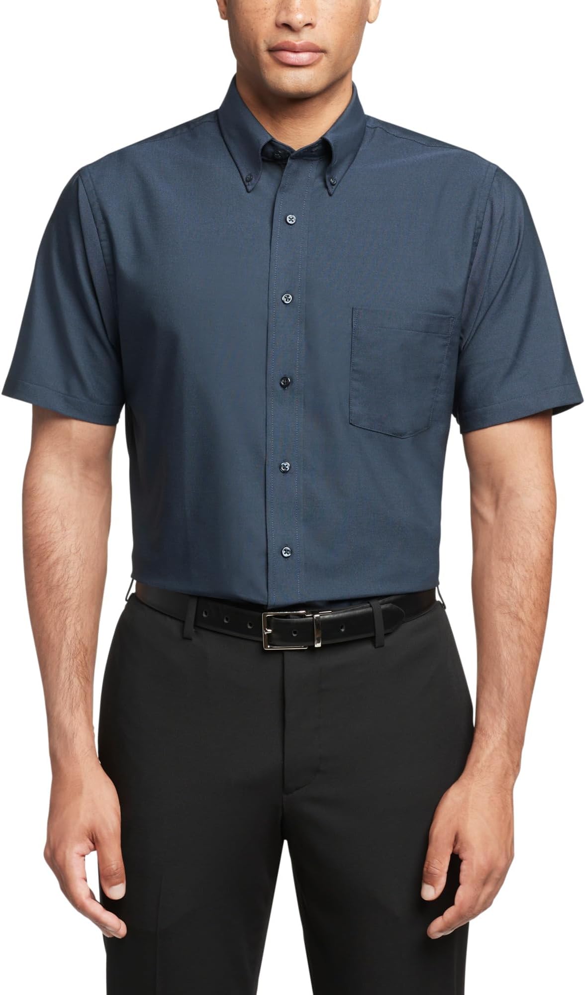 Van Heusen Men's Men's Short Sleeve Oxford Dress Shirt Dress Shirt (Pack of 1)