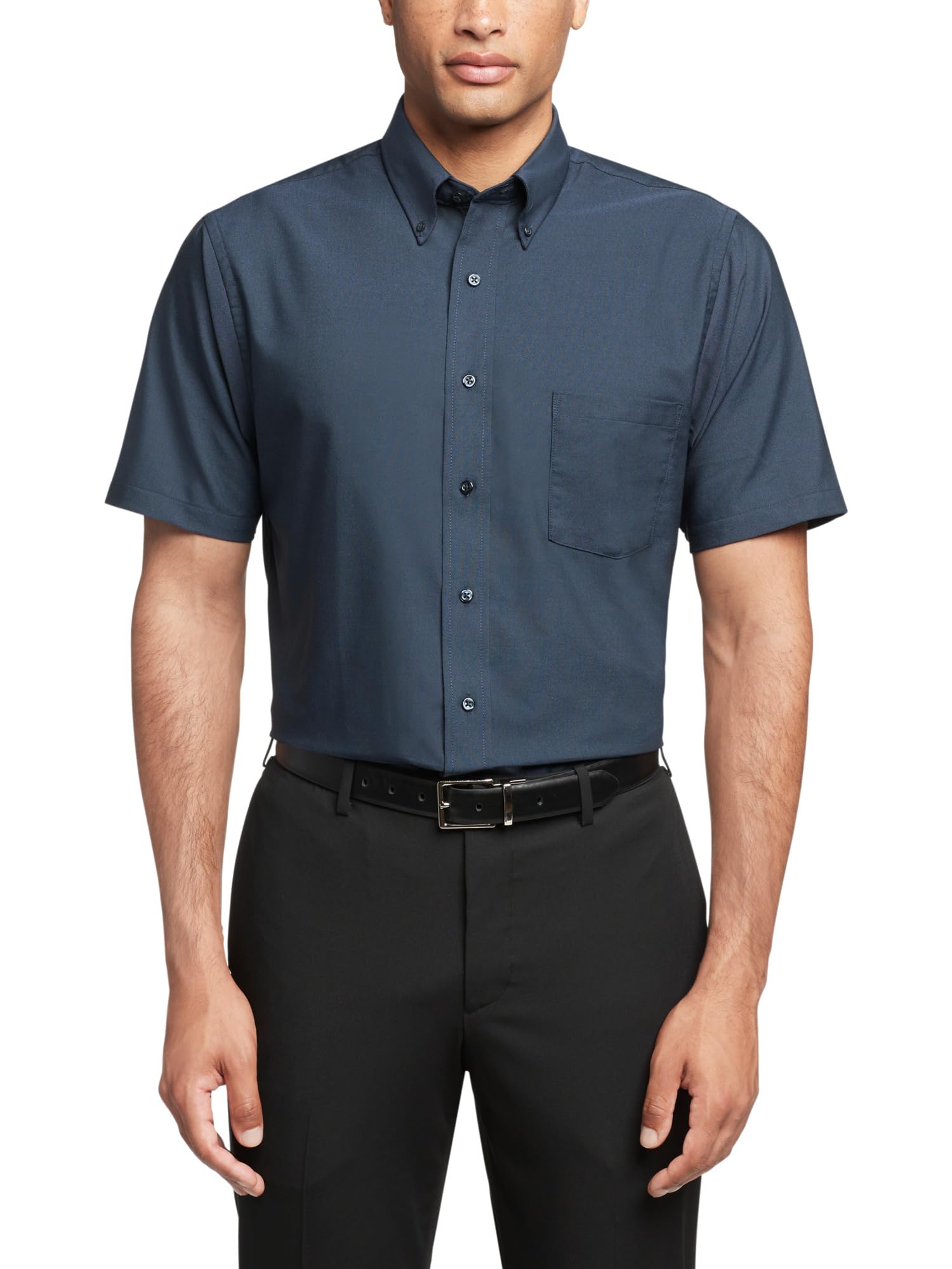 Van Heusen Men's Men's Short Sleeve Oxford Dress Shirt Dress Shirt (Pack of 1)