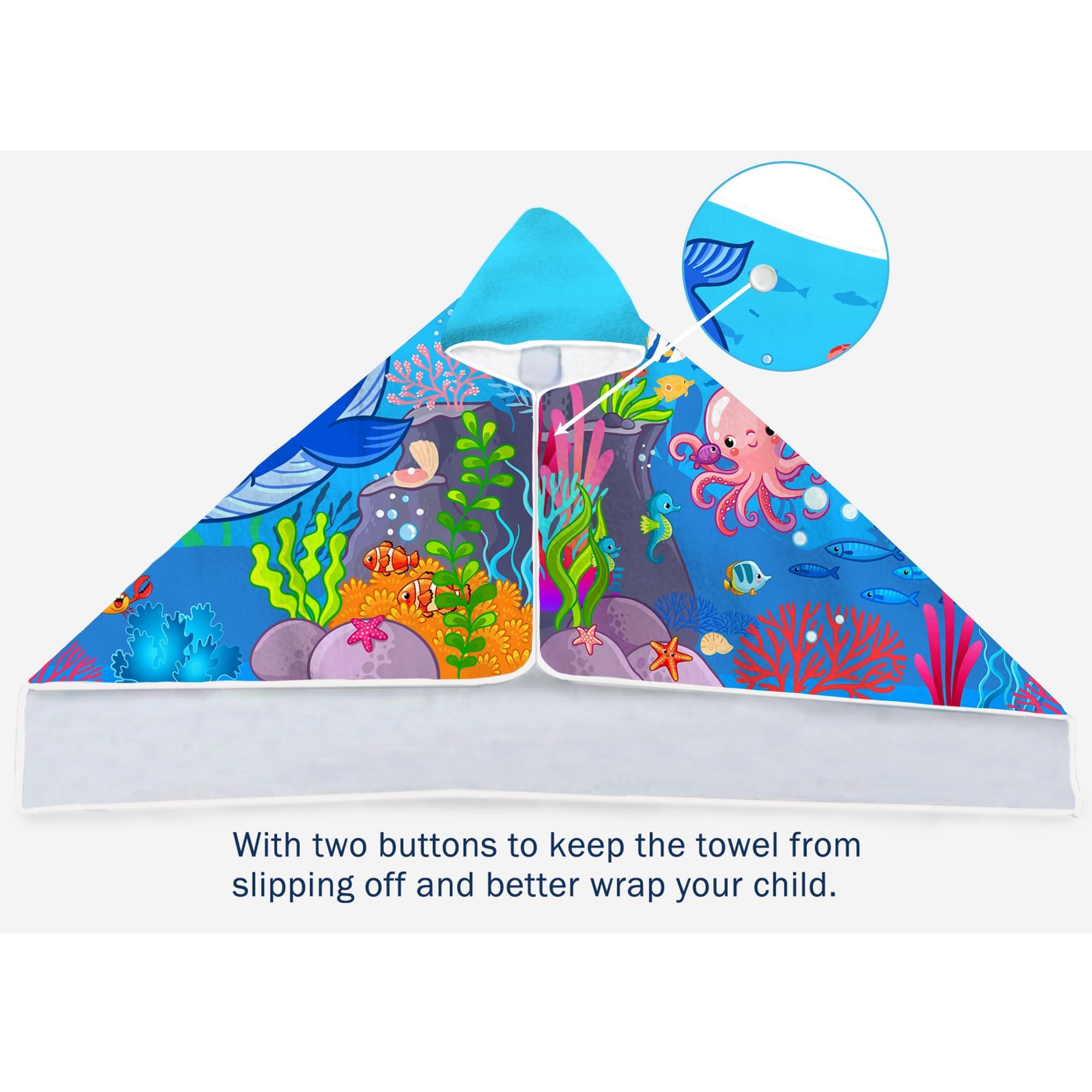 Bonsai Tree Blue Sea World - Toalla de playa con capucha para niños, bonita toalla de baño con capucha, microfibra súper absorbente, suave, poncho para piscina, 30 x 50 pulgadas