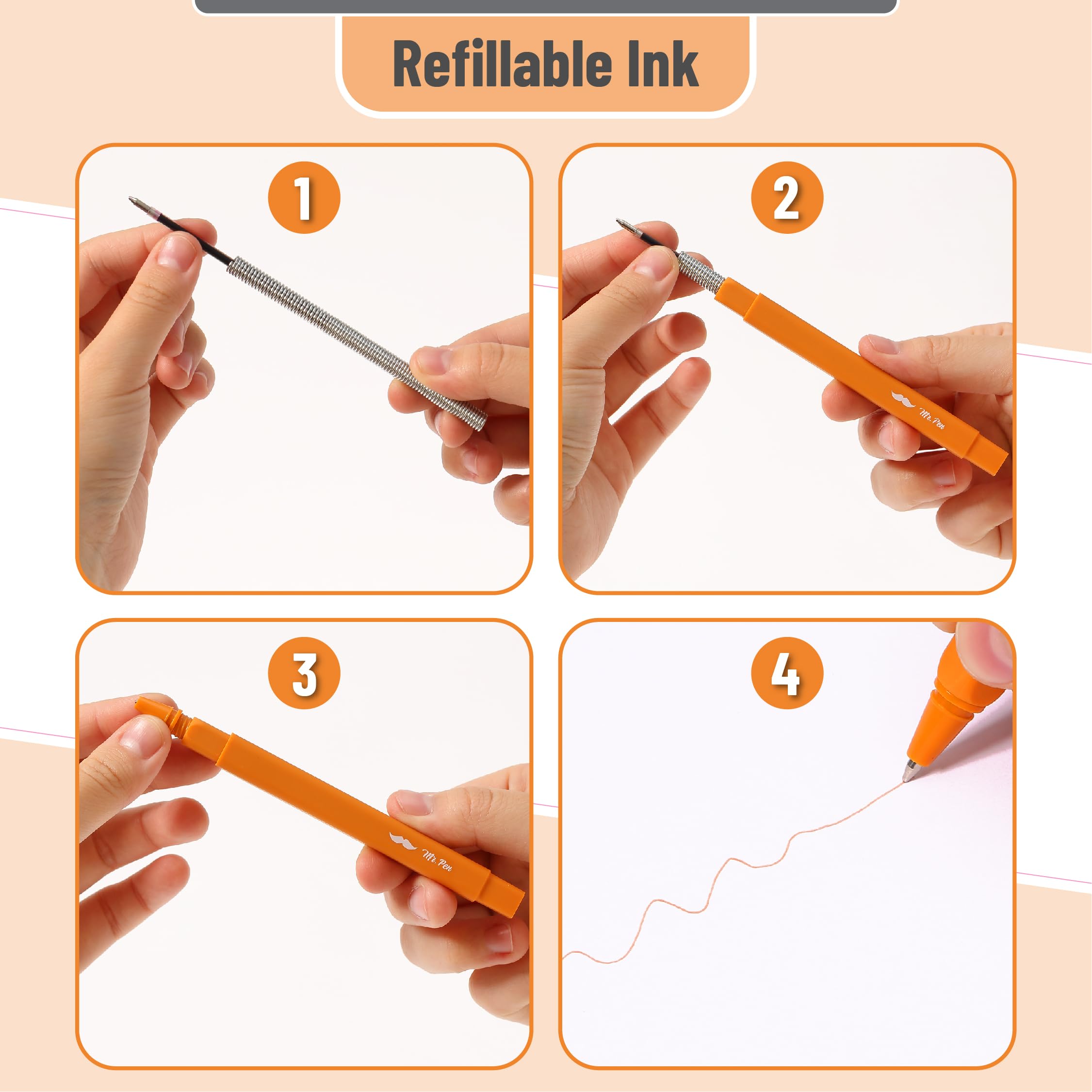 Mr. Pen- Aesthetic Pens, 10 Pack, Assorted Colors, Fast Dry, No Smear Bible Pens No Bleed Through, 0.7mm