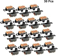 Vista 2 de uxcell 30 unids 0.197 in interruptor deslizante vertical SPDT 3 terminales PCB panel de bloqueo