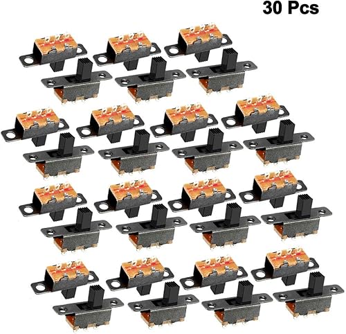 Miniatura 2 de uxcell 30 unids 0.197 in interruptor deslizante vertical SPDT 3 terminales PCB panel de bloqueo