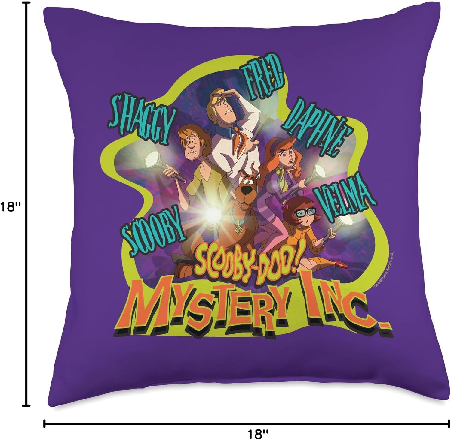 Scooby-Doo Mystery Inc. Gang Throw Pillow
