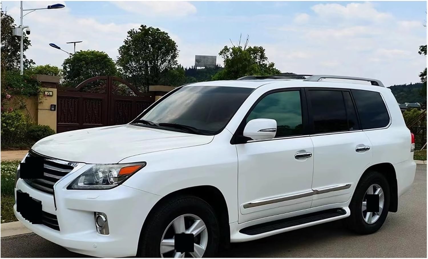 Upgrade Exterior Parts ABS Door Body Molding Compatible For Lexus LX570 2008-2015 Car Side Strips Door Body Anti-scratch Protector Trim(Pearl White)