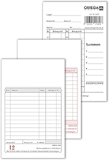 Omega Impression Bloc de caisse 2 x 180 g, 1-50, Lot de 10, 10 x 15 cm
