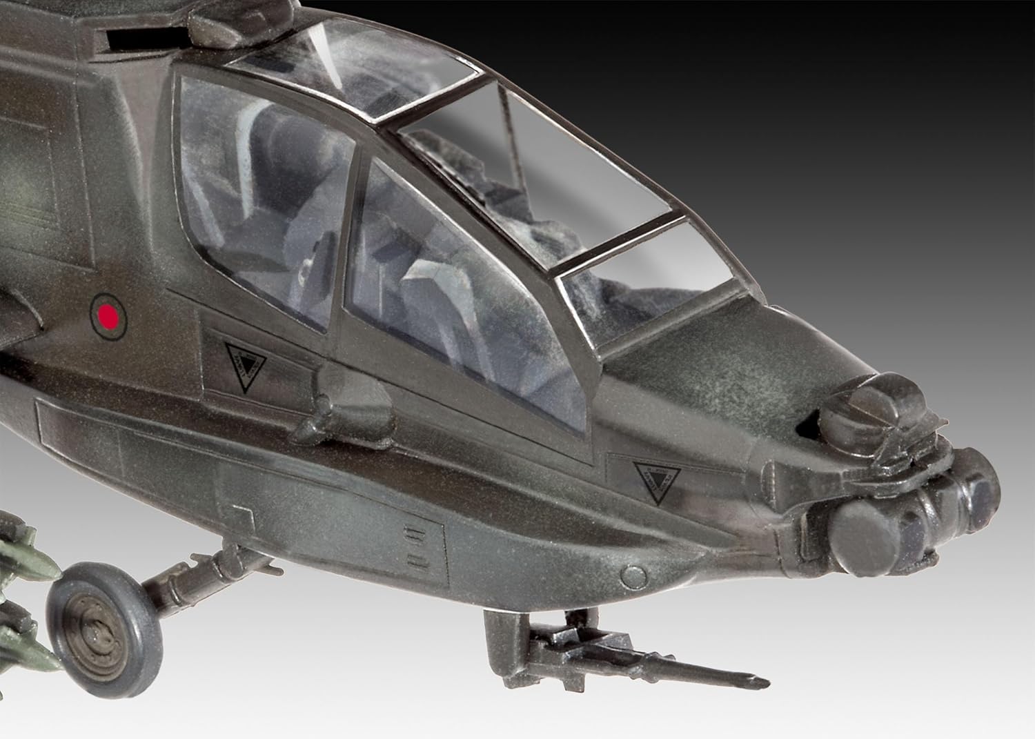 Revell Model Set 64985 AH-64A Apache 1:100 Scale Unbuilt/Unpainted Plastic Model Kit with Contacta Professional Glue, Paintbrush & Selected Aqua Color Paints