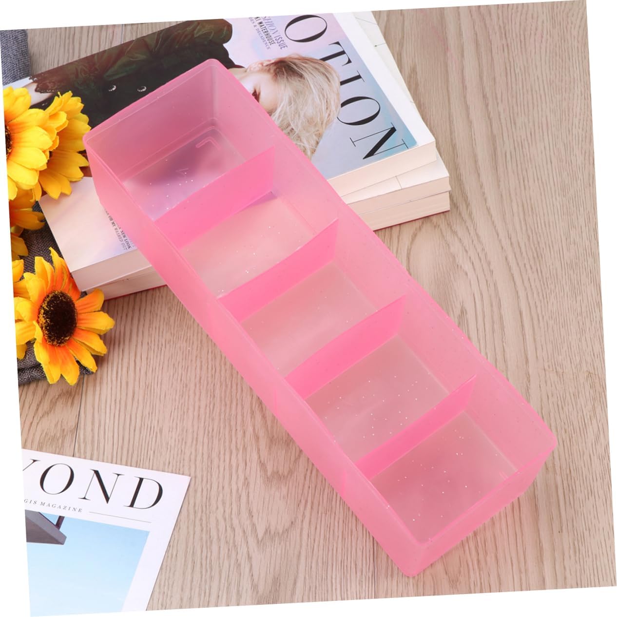 Multi-function Transparent Purple Underwear Storage Grid Organizer for Socks Ties and Accessories Eco-friendly Drawer Separator for Closet and Desk Organization image 5