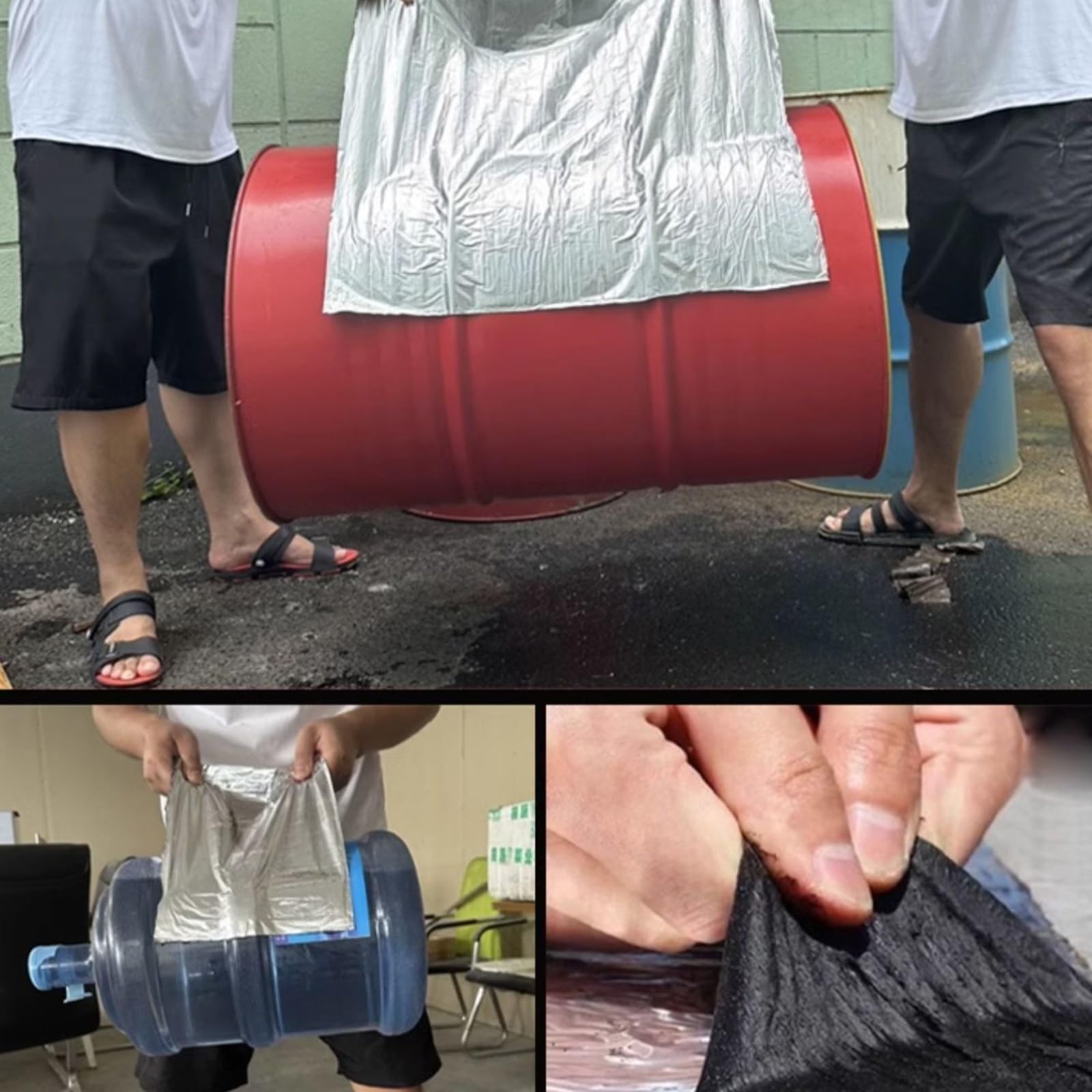 Cinta autoadhesiva de reparación de asfalto para techos, suelos y superficies, aislamiento térmico reflectante, anti-UV, 2 mm de grosor, rollo de 1 m x 6 m para sellado de grietas