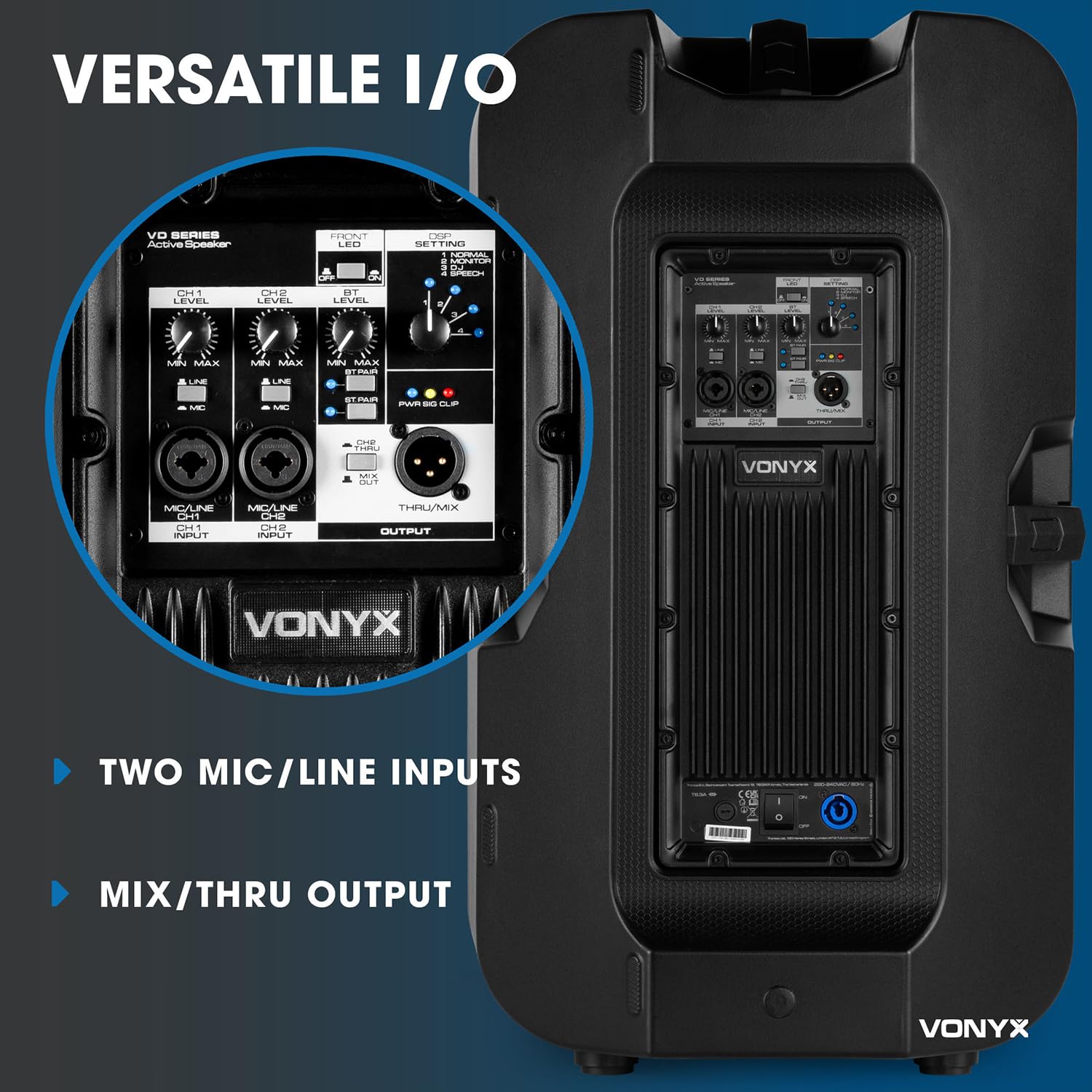 Vonyx VD715A Bi-Amplified Active Speaker 15" DSP