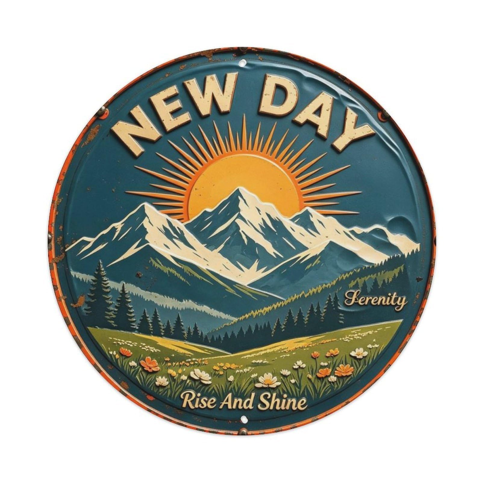 Rise And Shine Metal Tin Sign Plaque