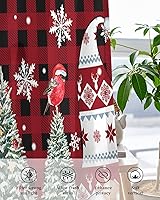 Vista 4 de Cortinas traslúcidas de Navidad de 39 pulgadas de largo, juego de 2 paneles de cortinas para cocina, dormitorio, sala de estar, puerta, pasillo
