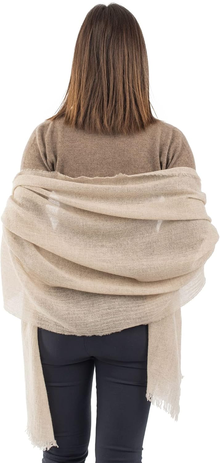 Dalle Piane Cashmere - 100% Cashmere Pashmina Shawl - Made in Italy - Lightweight Wrap (28" x 79") - 4 Seasons