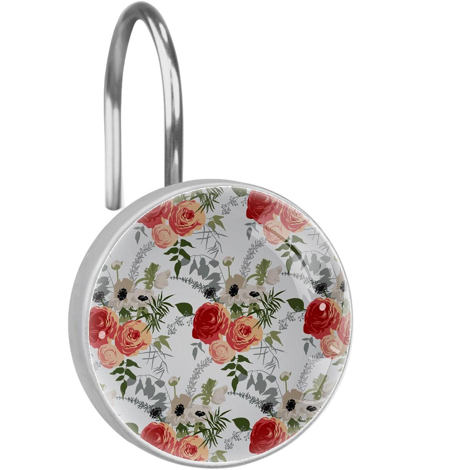 Crochets de rideau de douche anti-rouille anneaux coulissants en cristal x12