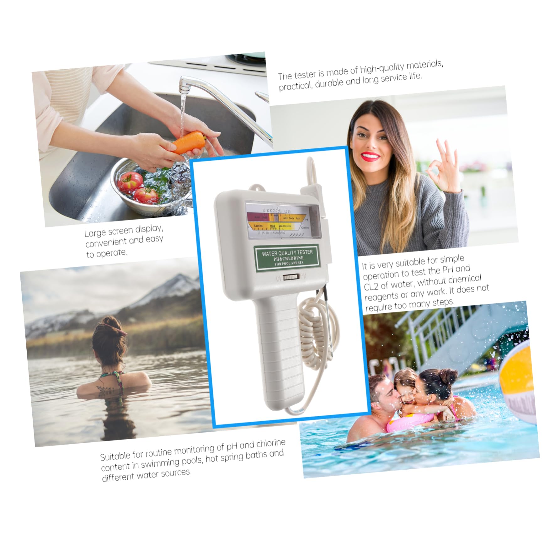 Comprobador de Calidad del Agua de Piscina Pc101, Lectura Fácil