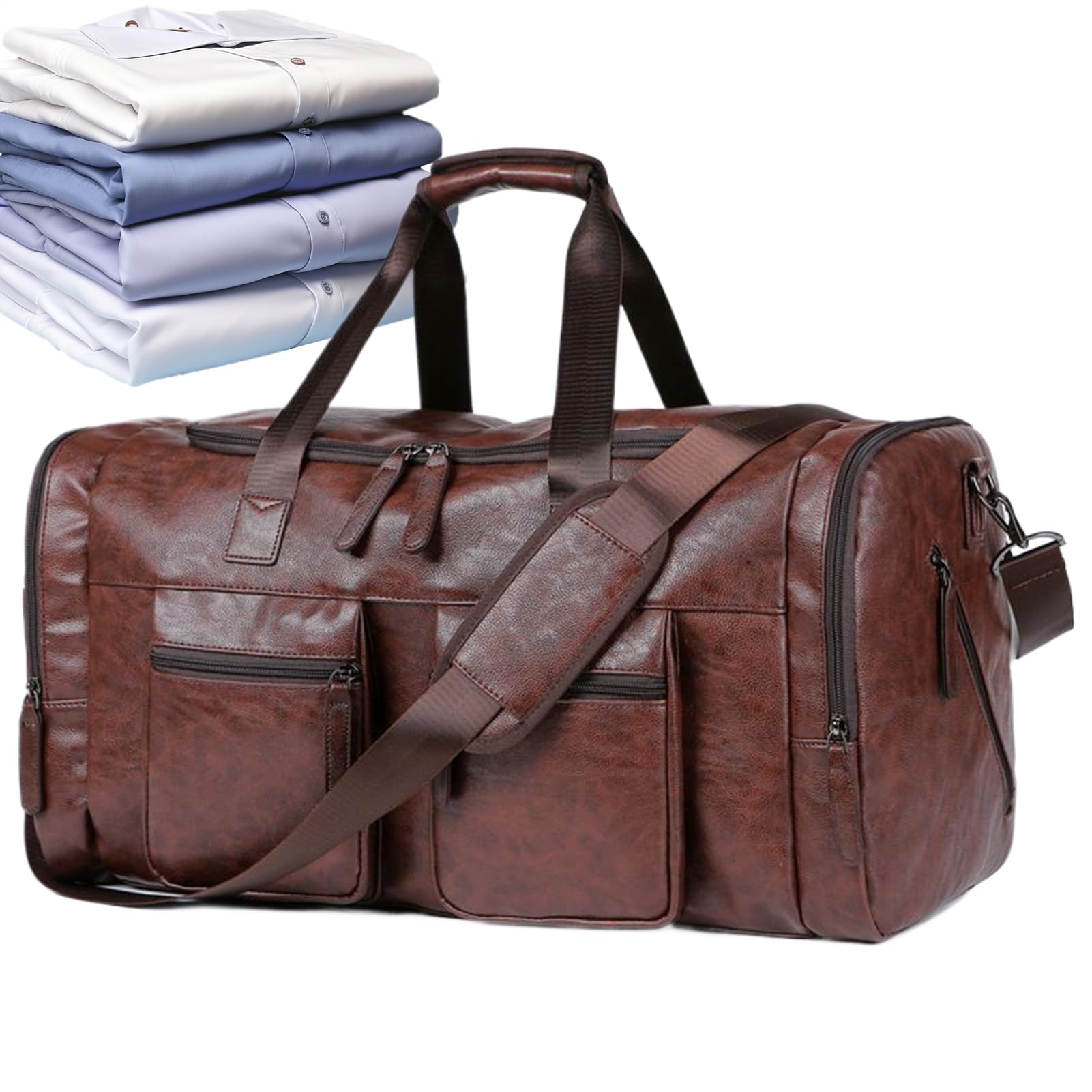 Borsa Da Viaggio Per Uomini Grande Resistente Pelle PU | Borsa Tote Per Uomo Da Viaggio E Per La Notte Per Papà E Fidanzato, Trasferte, Notte, Weekend, Business, Palestra, Aereo,