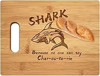 Vista 8 de Tabla de charcutería de tiburón de 13 pulgadas Tablas de cortar hechas a mano Tabla de bambú Grabado con láser Tabla de cortar de tiburón