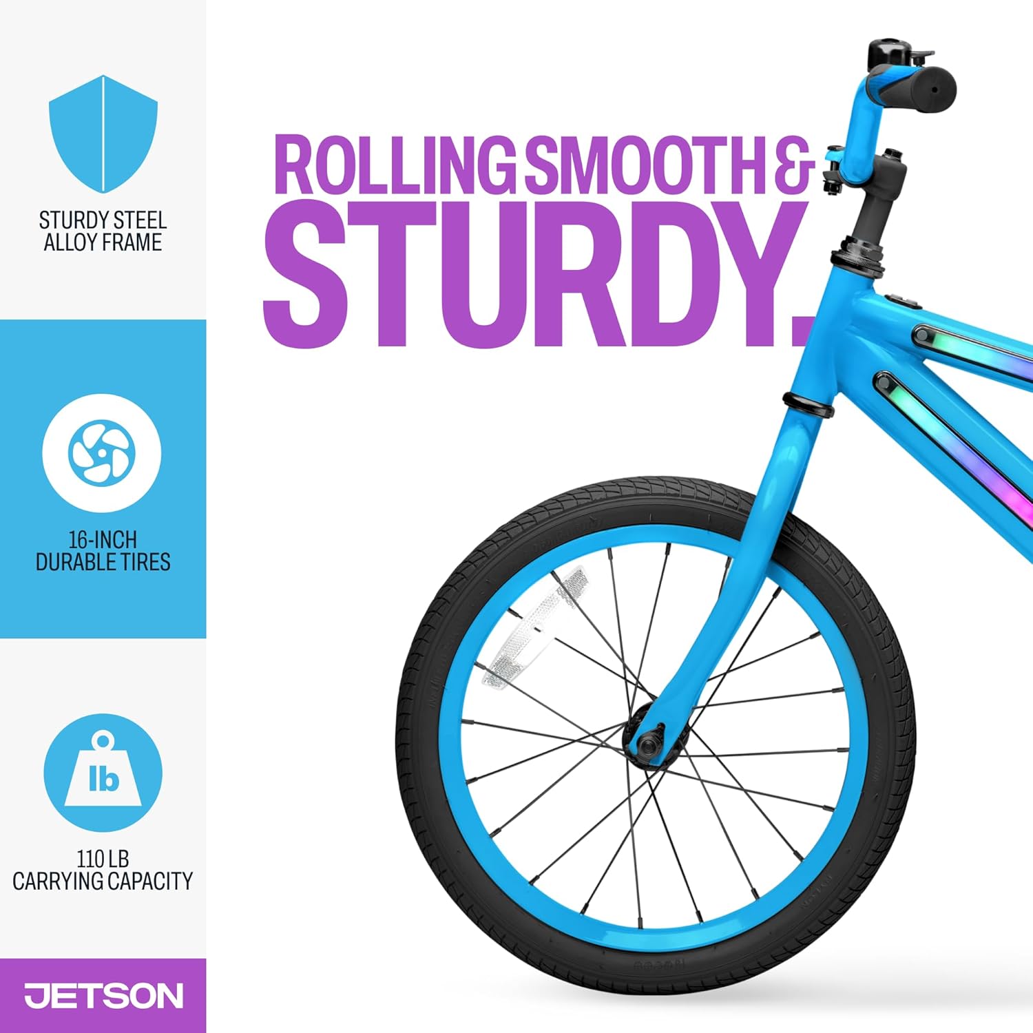 Jetson Light Rider Kids’ Light-up Unisex Bike, LED Light-up Frame, 3 Different Light Modes