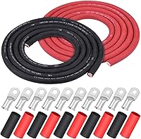 Vista 20 de iGreely Alambre Calibre 6 AWG 20 Pies Negro + 20 Pies Rojo Batería de Soldadura Cable Ultra Flexible de Cobre Puro + 5 pzs de Conectores de Terminal