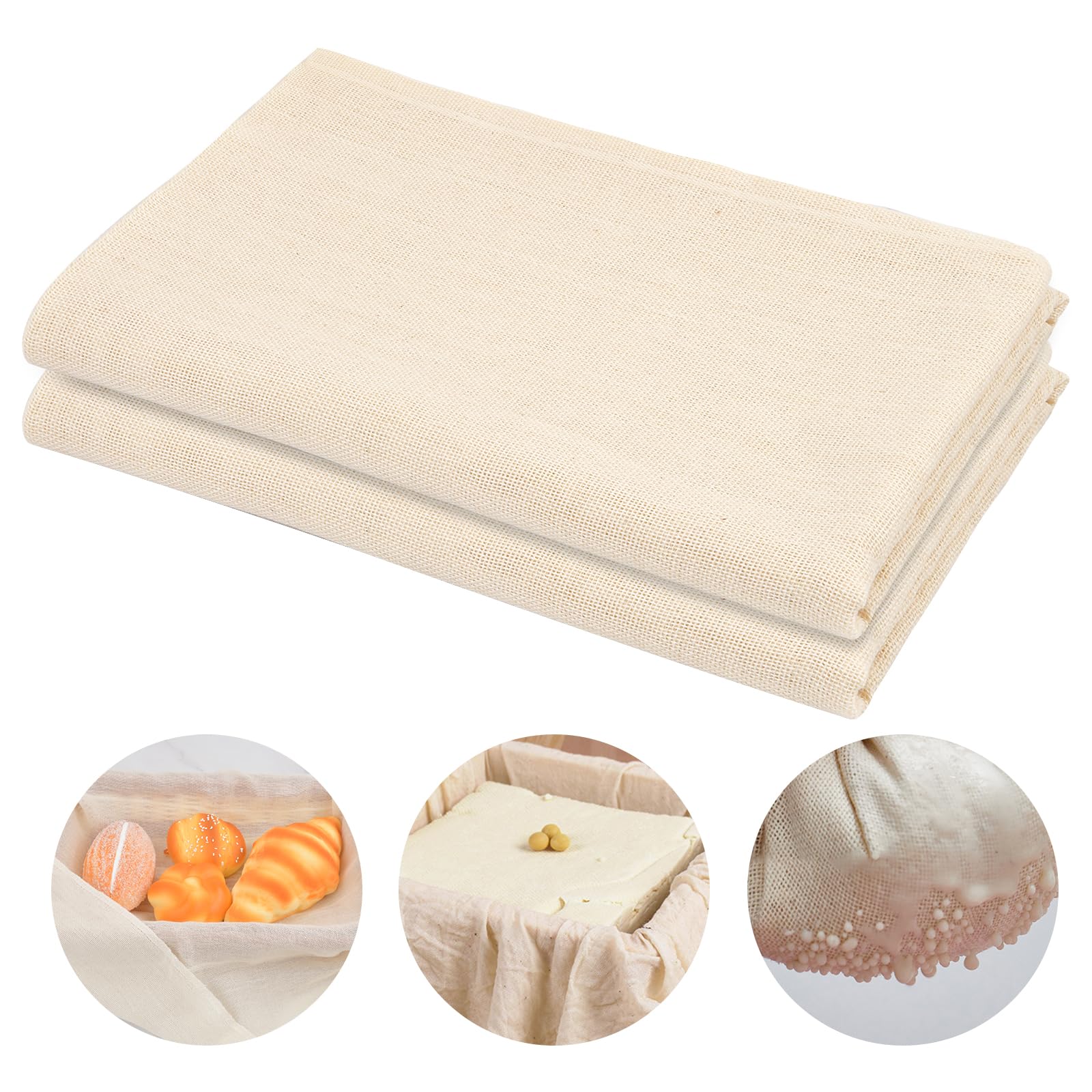 Garza Alimentare In Cotone 90x90cm - 2 Pezzi Per Filtrare Vino, Latte, Formaggio - Foto 10