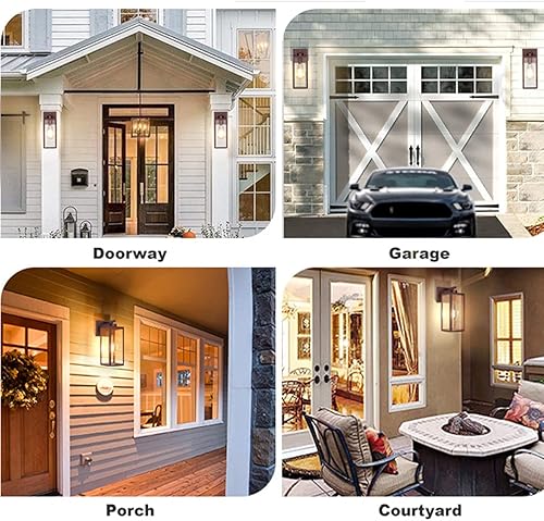 Miniatura 5 de Tipace Farol de pared para exteriores del atardecer al amanecer, lámparas exteriores con sensor marrón, aplique de pared exterior con pantalla de