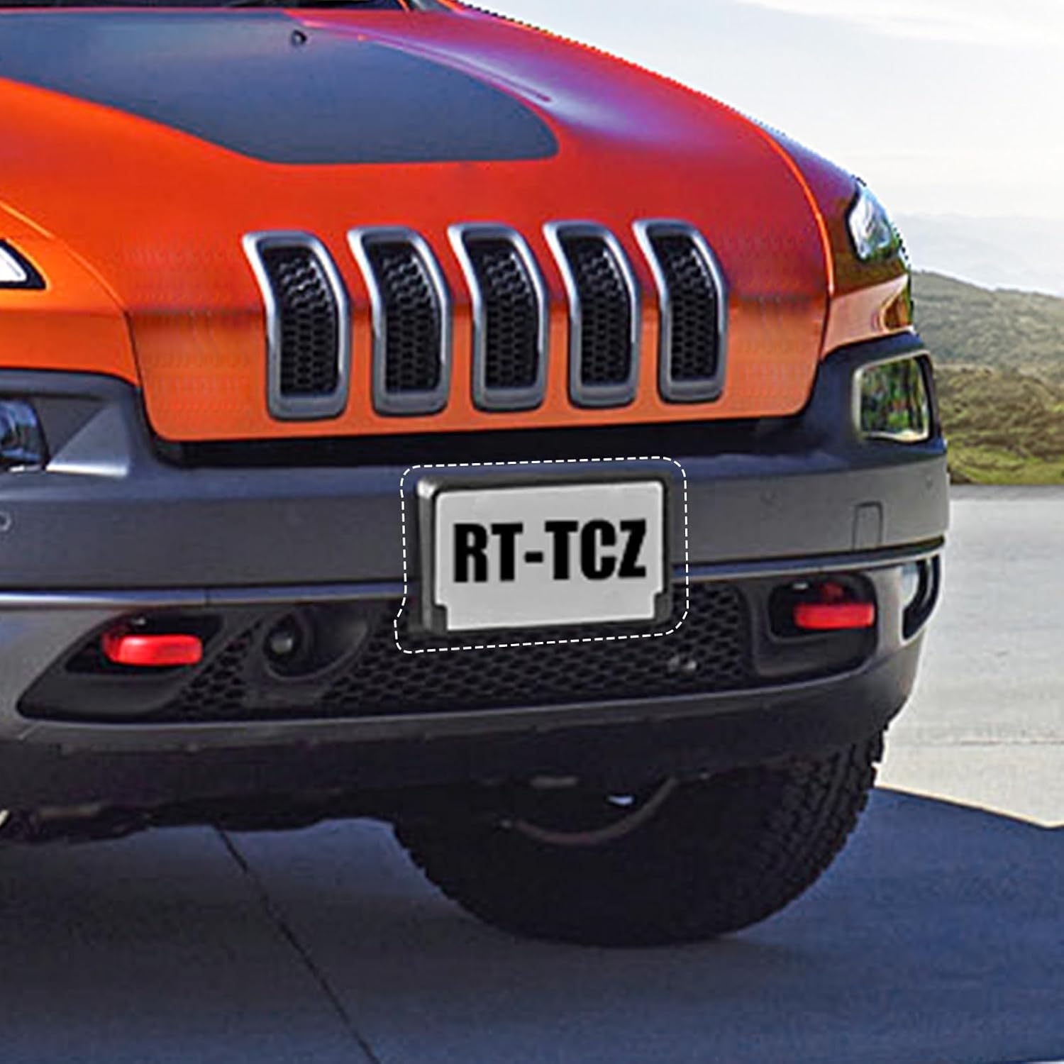 RT-TCZ License Plate Holder Front License Plate Frame Mount Bracket Accessories for Jeep Cherokee 2014 2015 2016 2017 2018