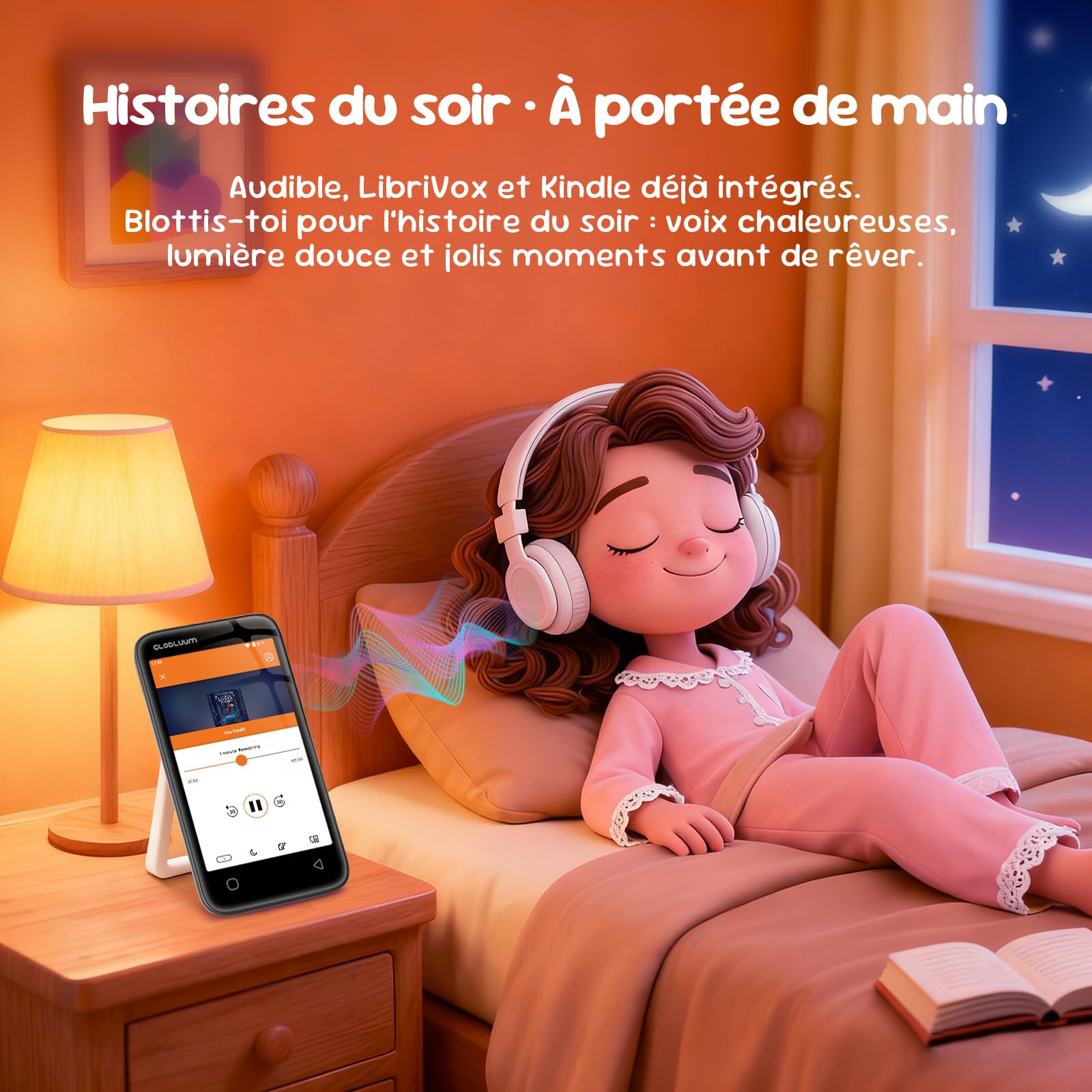 Lecteur MP3 Enfant, Contrôle Parental, 16 Go, Compatible Spotify & Audible