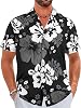 ELETOP Mens Hawaiian Shirt Tropical Beach Shirts Short Sleeve Aloha Floral Vacation Button Down Shirts