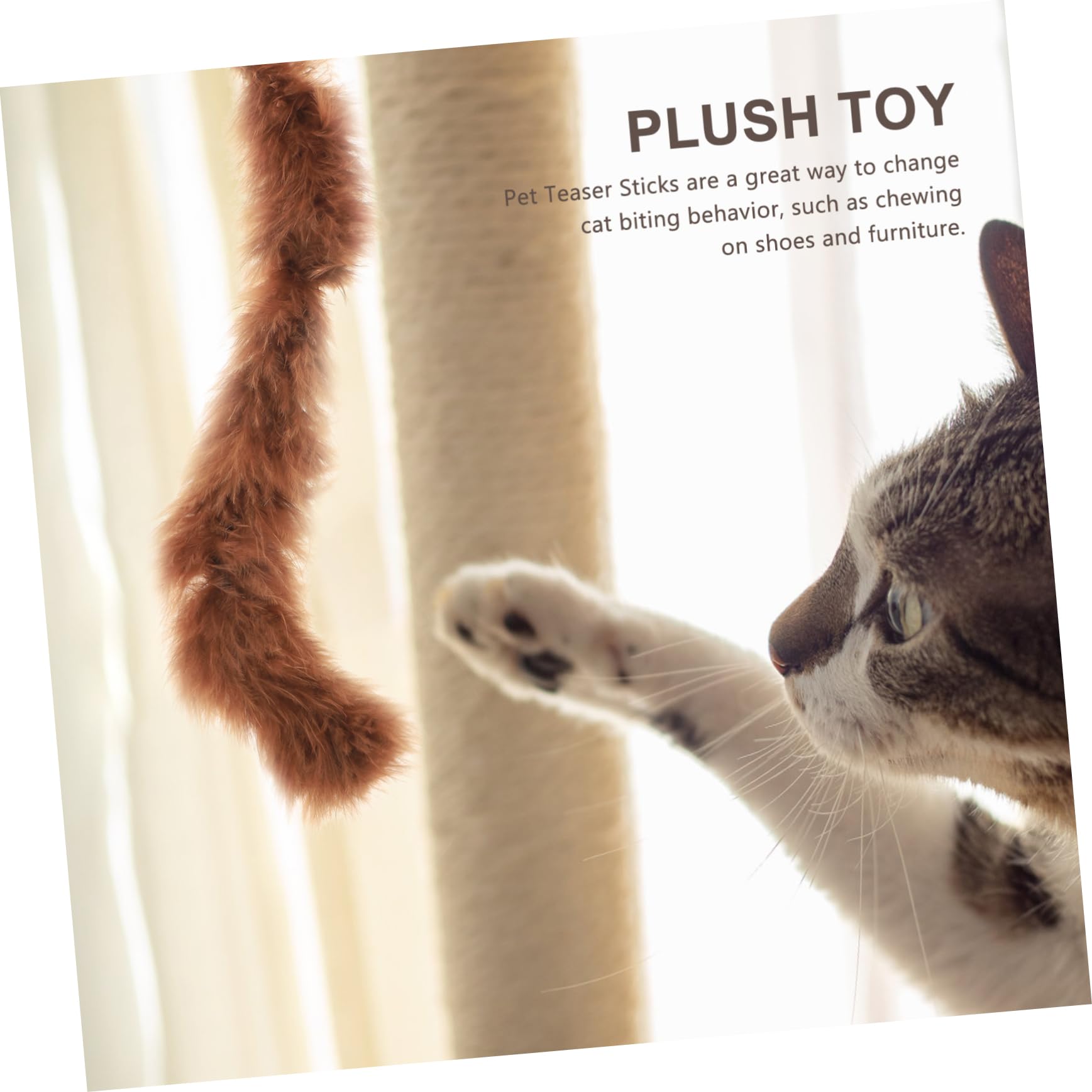 Yardwe Lot De 3 Jouets Interactifs pour Chat Mignons en Peluche avec Clochettes Et Bâtons pour Samuser en Intérieur 6 Pièces X 3